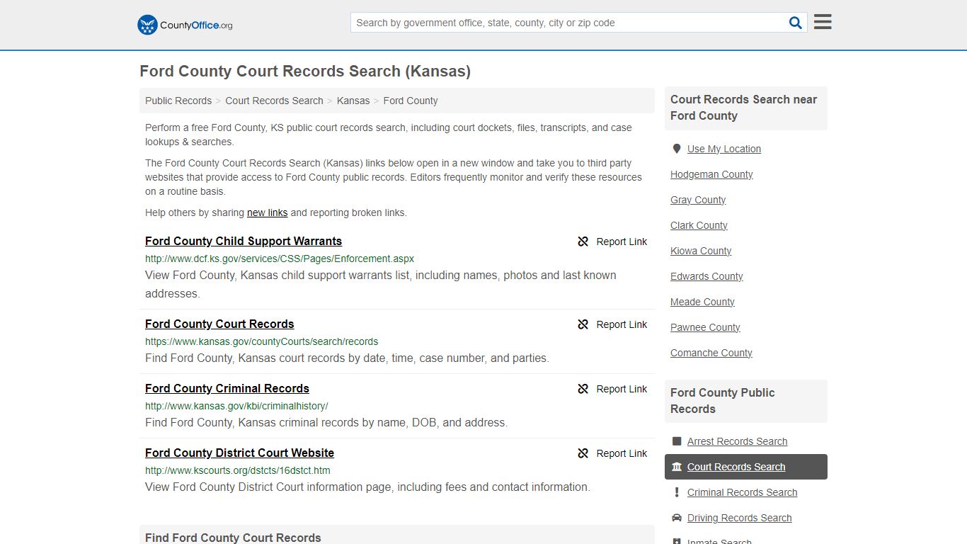 Ford County Court Records Search (Kansas) - County Office